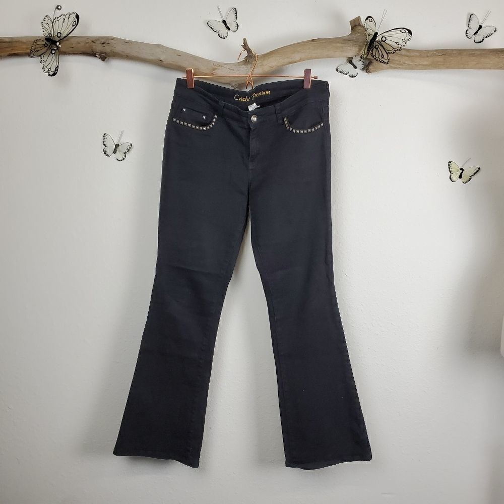Cache premium studded boot cut jeans